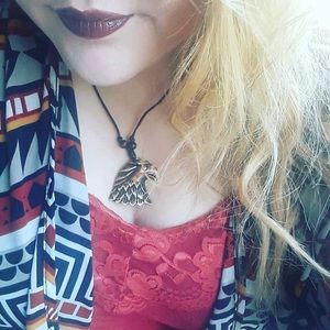 Adjustable eagle head necklace